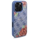 Guess GUHMP16LP4ROPEMCB iPhone 16 Pro 6.3" niebieski/blue hardcase 4G Flowers Print MagSafe