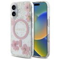 Guess GUHMP16SRBFGFGMP iPhone 16 6.1" różowy/pink hardcase Resin Flower Glitter MagSafe