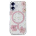 Guess GUHMP16SRBFGFGMP iPhone 16 6.1" różowy/pink hardcase Resin Flower Glitter MagSafe