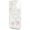 Guess GUHMP16SRBFGFGMP iPhone 16 6.1" różowy/pink hardcase Resin Flower Glitter MagSafe