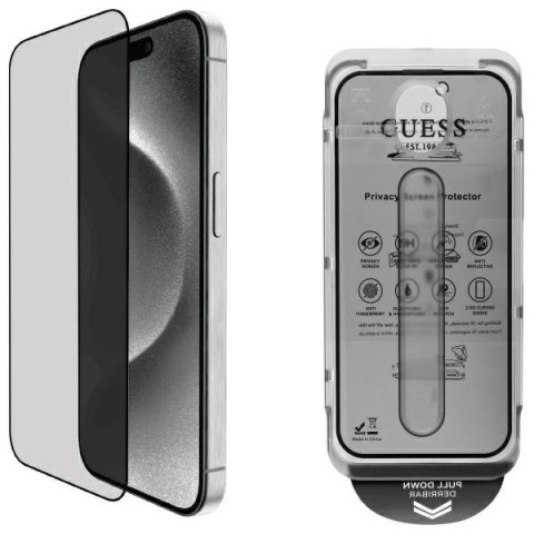 Guess GUTGP16LBOKGCIP iPhone 16 Pro 6.3" Screen Protector Privacy 2.5D Outline - ochrona wyświetlacza prywatyzująca