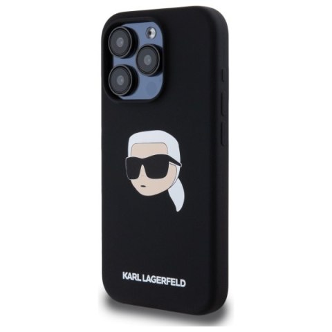 Karl Lagerfeld KLHMP15LSKHPPLK iPhone 15 Pro 6.1" czarny/black hardcase Silicone Karl Head Print MagSafe