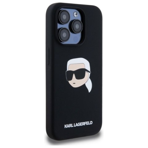 Karl Lagerfeld KLHMP15LSKHPPLK iPhone 15 Pro 6.1" czarny/black hardcase Silicone Karl Head Print MagSafe