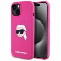 Karl Lagerfeld KLHMP15SSKHPPLF iPhone 15 6.1" fuksja/fuschia hardcase Silicone Karl Head Print MagSafe