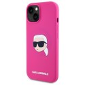 Karl Lagerfeld KLHMP15SSKHPPLF iPhone 15 6.1" fuksja/fuschia hardcase Silicone Karl Head Print MagSafe