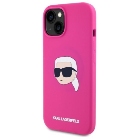 Karl Lagerfeld KLHMP15SSKHPPLF iPhone 15 6.1" fuksja/fuschia hardcase Silicone Karl Head Print MagSafe