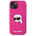 Karl Lagerfeld KLHMP15SSKHPPLF iPhone 15 6.1" fuksja/fuschia hardcase Silicone Karl Head Print MagSafe