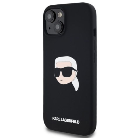 Karl Lagerfeld KLHMP15SSKHPPLK iPhone 15 6.1" czarny/black hardcase Silicone Karl Head Print MagSafe