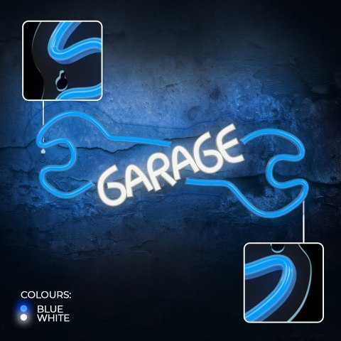 Neon PLEXI LED GARAGE błękit biały NNE22 Neolia