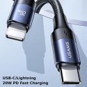 USAMS Kabel U71 USB-C na Lightning 3m 20W PD Fast Charge czarny/black SJ523USB01 (US-SJ523)