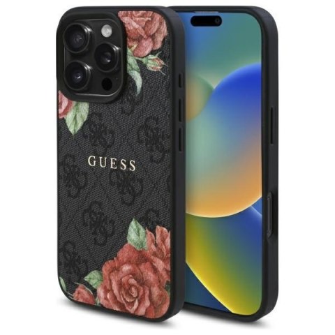 Guess GUHMP16XP4ROPEMCK iPhone 16 Pro Max 6.9" czarny/black hardcase 4G Flowers Print MagSafe