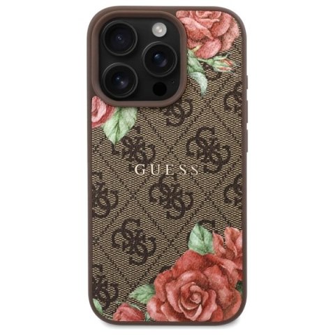 Guess GUHMP16XP4ROPEMCW iPhone 16 Pro Max 6.9" brązowy/brown hardcase 4G Flowers Print MagSafe