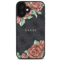 Guess GUHMP16SP4ROPEMCK iPhone 16 6.1" czarny/black hardcase 4G Flowers Print MagSafe