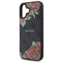 Guess GUHMP16SP4ROPEMCK iPhone 16 6.1" czarny/black hardcase 4G Flowers Print MagSafe