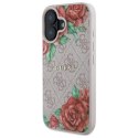 Guess GUHMP16SP4ROPEMCP iPhone 16 6.1" różowy/pink hardcase 4G Flowers Print MagSafe