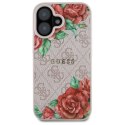 Guess GUHMP16SP4ROPEMCP iPhone 16 6.1" różowy/pink hardcase 4G Flowers Print MagSafe