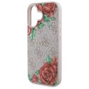 Guess GUHMP16SP4ROPEMCP iPhone 16 6.1" różowy/pink hardcase 4G Flowers Print MagSafe