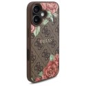 Guess GUHMP16SP4ROPEMCW iPhone 16 6.1" brązowy/brown hardcase 4G Flowers Print MagSafe