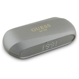 Guess słuchawki Bluetooth GUTWSC2MCDSE TWS + stacja dokująca taupe Elongated Metalic Printed Logo