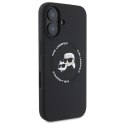 Karl Lagerfeld KLHMP16SSKCHTCK iPhone 16 6.1" czarny/black hardcase Silicone Karl&Choupette Heads MagSafe