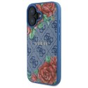 Guess GUHMP16SP4ROPEMCB iPhone 16 6.1" niebieski/blue hardcase 4G Flowers Print MagSafe