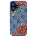 Guess GUHMP16SP4ROPEMCB iPhone 16 6.1" niebieski/blue hardcase 4G Flowers Print MagSafe