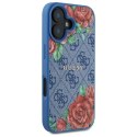 Guess GUHMP16SP4ROPEMCB iPhone 16 6.1" niebieski/blue hardcase 4G Flowers Print MagSafe