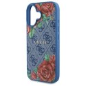 Guess GUHMP16SP4ROPEMCB iPhone 16 6.1" niebieski/blue hardcase 4G Flowers Print MagSafe