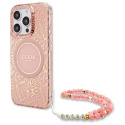 Guess GUHMP16XHCPOFPP iPhone 16 Pro Max 6.9" różowy/pink hardcase IML Flowers Allover Electro With Pearl Strap MagSafe