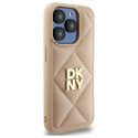 DKNY DKHCP15XPQDSLE iPhone 15 Pro Max 6.7" beżowy/beige Quilted Stack Logo