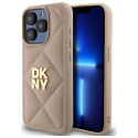 DKNY DKHCP15LPQDSLE iPhone 15 Pro 6.1" beżowy/beige Quilted Stack Logo