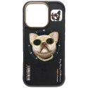 Etui Nimmy Glasses Cool Cat do iPhone 16 Pro Max czarny