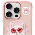 Etui Nimmy Glasses Cool Cat do iPhone 16 Pro Max różowy