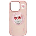 Etui Nimmy Glasses Cool Cat do iPhone 16 Pro Max różowy