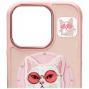 Etui Nimmy Glasses Cool Cat do iPhone 16 Pro Max różowy