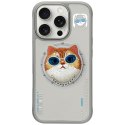 Etui Nimmy Glasses Cool Cat do iPhone 16 Pro Max szary