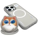 Etui Nimmy Glasses Cool Cat do iPhone 16 Pro Max szary