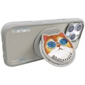 Etui Nimmy Glasses Cool Cat do iPhone 16 Pro Max szary