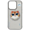 Etui Nimmy Glasses Cool Cat do iPhone 16 Pro Max szary