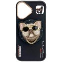 Etui Nimmy Glasses Cool Cat do iPhone 16 czarny