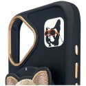 Etui Nimmy Glasses Cool Cat do iPhone 16 czarny