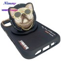 Etui Nimmy Glasses Cool Cat do iPhone 16 czarny