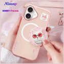 Etui Nimmy Glasses Cool Cat do iPhone 16 różowy