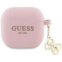 Guess GUA4LECG4P AirPods 4 cover różowy/pink Silicone 4G Charm