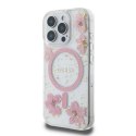 Guess GUHMP16LRBFGFGMP iPhone 16 Pro 6.3" różowy/pink hardcase Resin Flower Glitter MagSafe