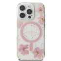 Guess GUHMP16LRBFGFGMP iPhone 16 Pro 6.3" różowy/pink hardcase Resin Flower Glitter MagSafe
