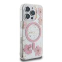 Guess GUHMP16LRBFGFGMP iPhone 16 Pro 6.3" różowy/pink hardcase Resin Flower Glitter MagSafe