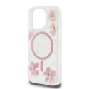 Guess GUHMP16LRBFGFGMP iPhone 16 Pro 6.3" różowy/pink hardcase Resin Flower Glitter MagSafe