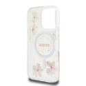 Guess GUHMP16LRBFGFGMP iPhone 16 Pro 6.3" różowy/pink hardcase Resin Flower Glitter MagSafe