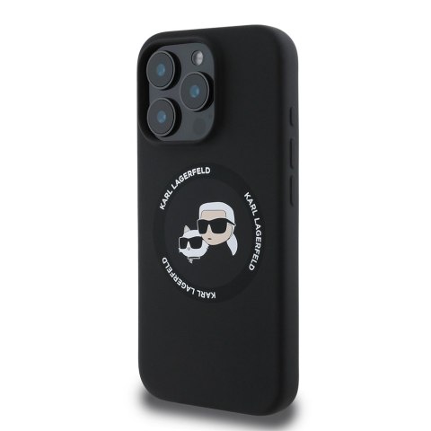 Karl Lagerfeld KLHMP16LSKCHTCK iPhone 16 Pro 6.3" czarny/black hardcase Silicone Karl&Choupette Heads MagSafe